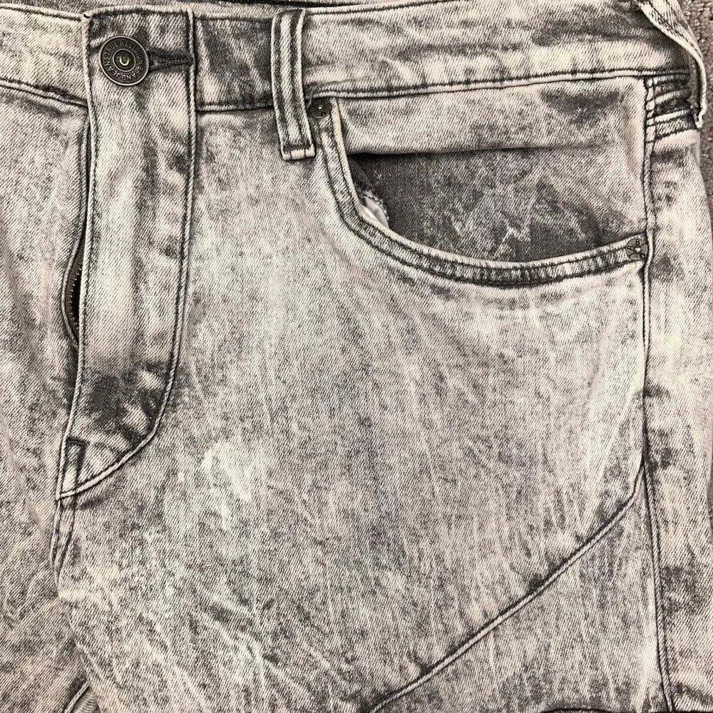 True Religion Rocco Shorts Mens 38 Gray Cargo Acid Moto Denim Streetwear Urban